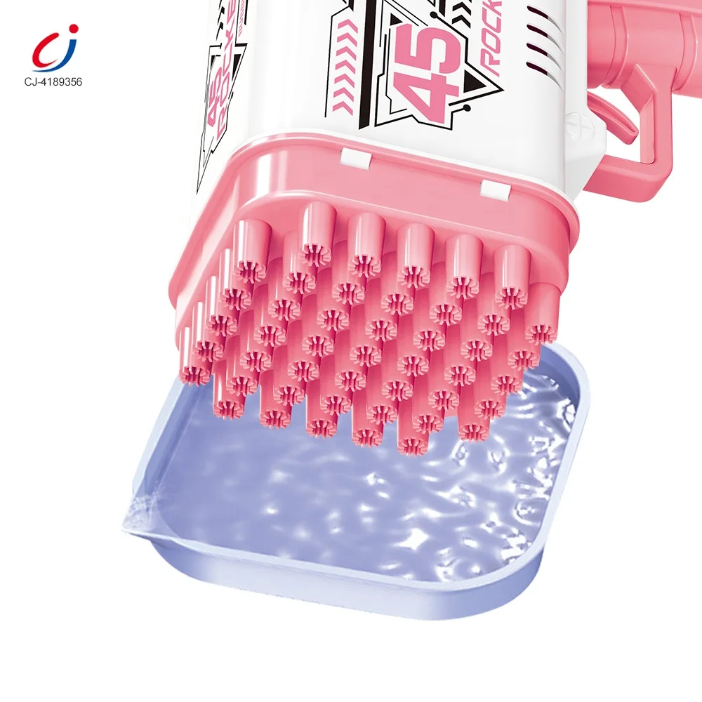 Chengji summer kids play game rocket launcher bubble machine 45 holes bazooka bubble gun outdoor toy