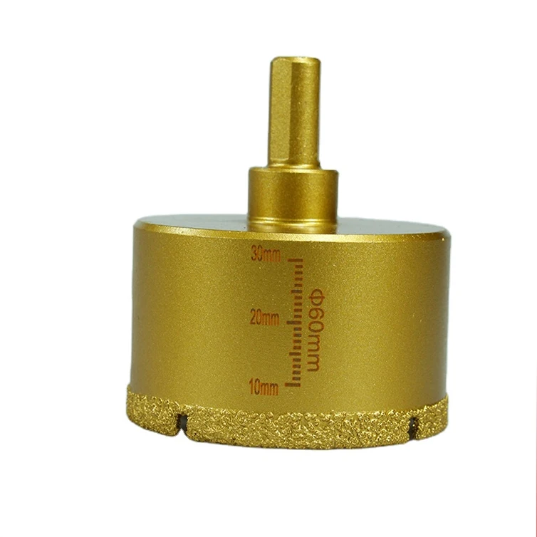 Triangular Shank Dry Porcelain Diamond Core Drill Bit Tile 5-100mm Vacuum Brazing Technology Concrete Masonry Drill Bit M14 35mm