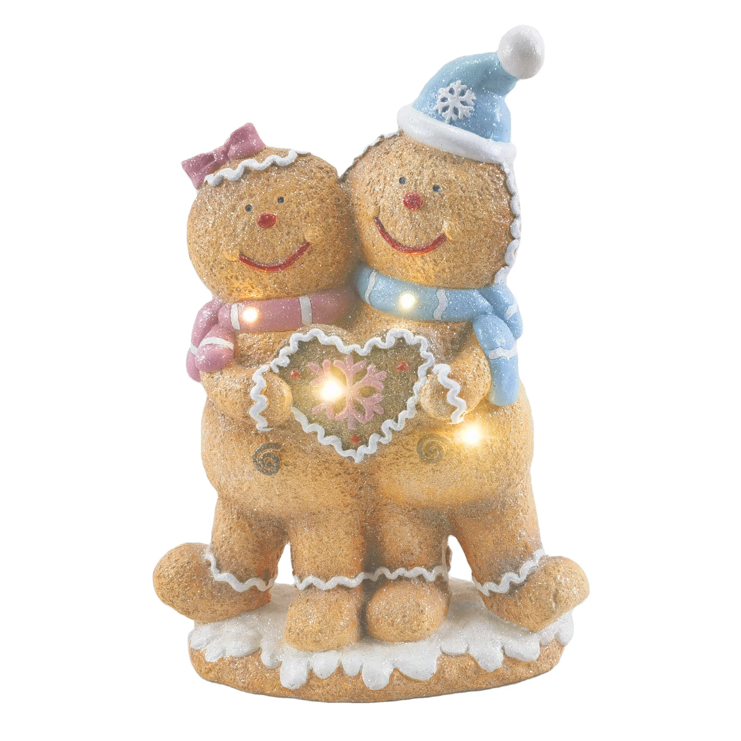 Магнезия статуя семейные украшения светодиодные рождественские пряники