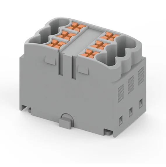 Connection-ready distribution blocks with push-in connection,