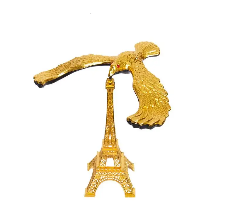 Paris Eiffel Tower Eagle Decoration Personalized Antique Metal France Pewter Animal Ornament Travel Souvenir