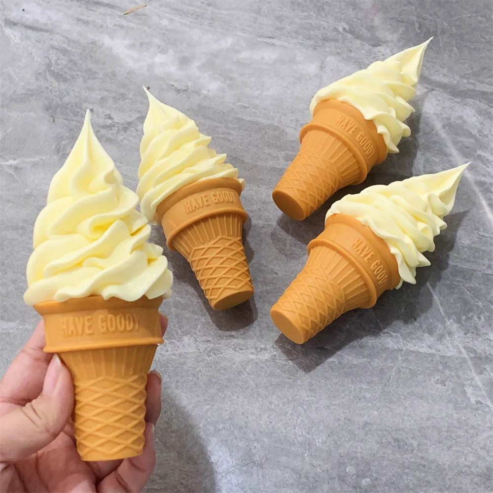 Doll Bar Small Gourmet Ice Cream Social Set Resin Kit Vanilla Soft Serve Play Toys Faux Scoop Model Kitchen Cute Drop Resistant