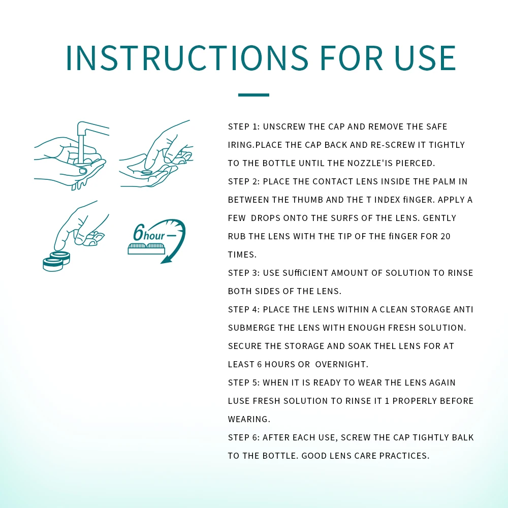 EllieCOO 60ML Wholesale Multi-purpose Contact Lens Care Solution Soft Contact Lens Potion