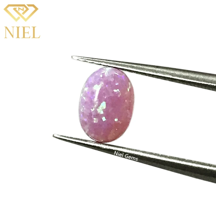 Colorful synthetic stones price rainbow niel gems cabochon fire opals for sale gems pink opal loose stone