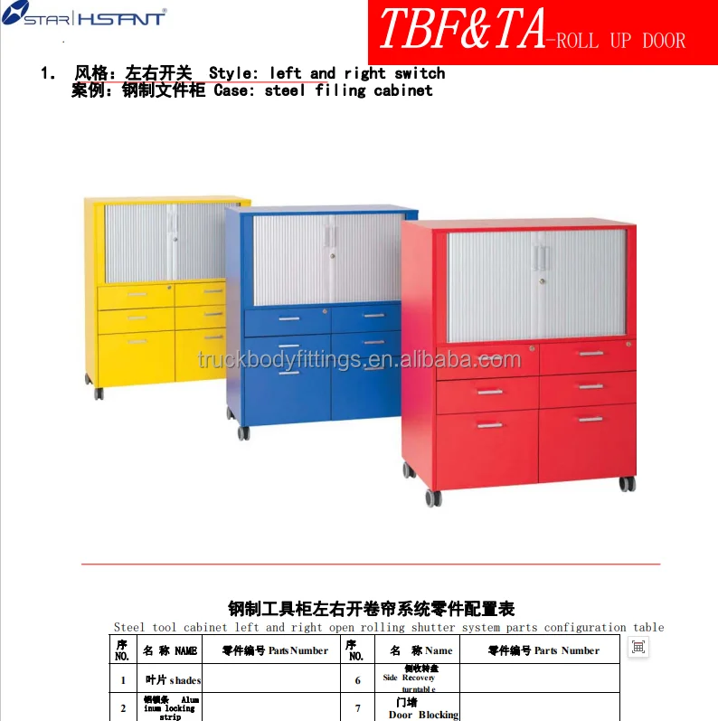 Double Sliding Door Rolling Shutter Storage Steel Cabinet Tambour Door Top Filing Cupboard Office
