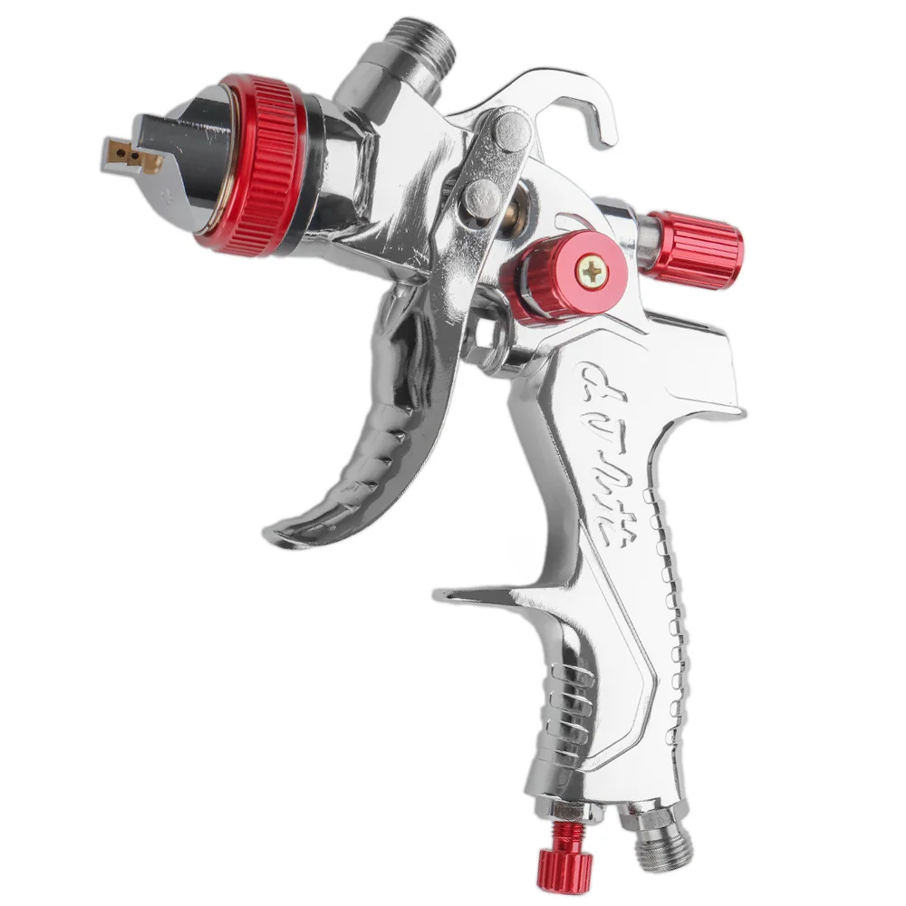 New Design HVLP Red Pneumatic Air Spray Gun 1.4/1.7/2.0mm Nozzle 10 Paint Filters & Pressure Gauge Pneumatic Paint Gun For Car.