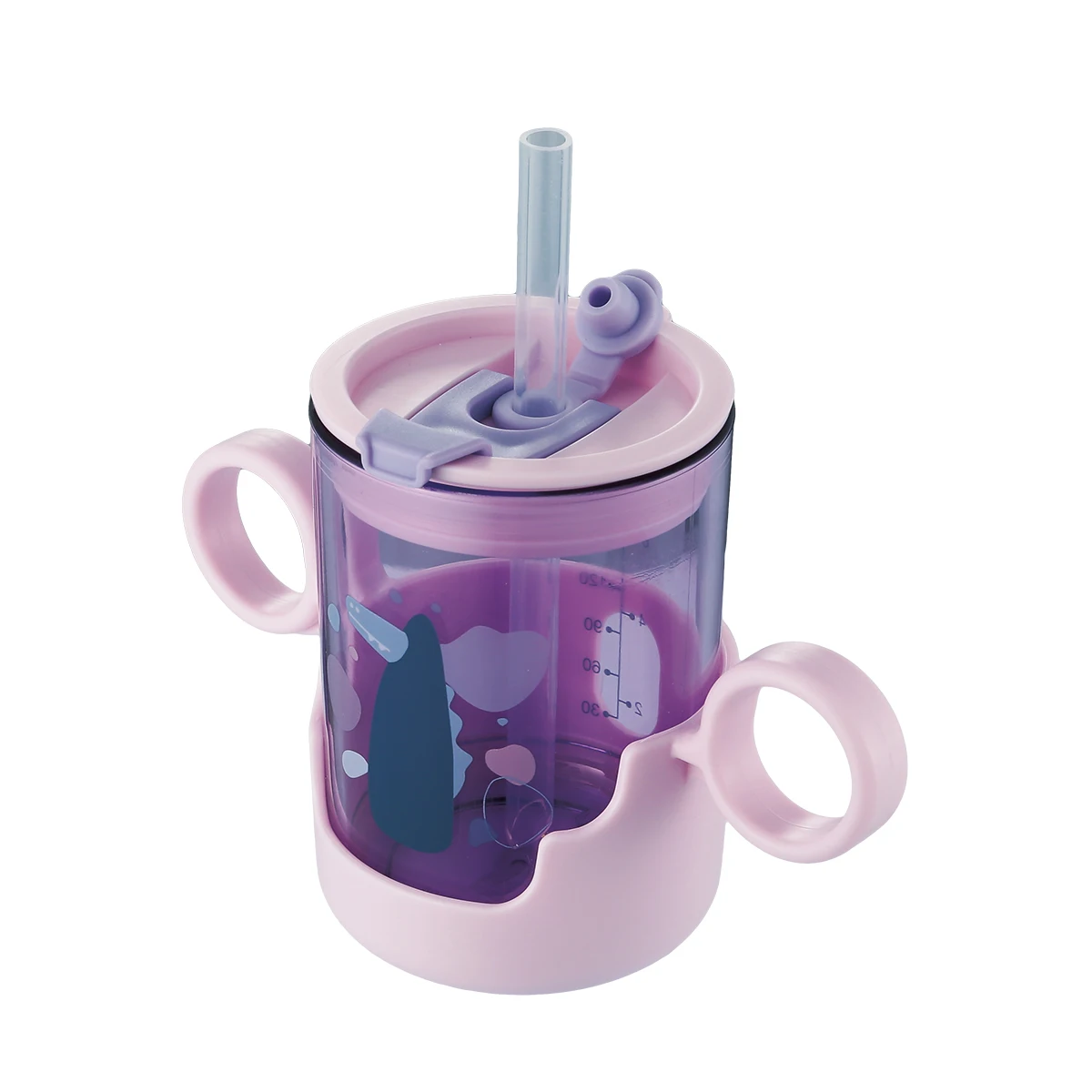 Kid Tritan sealed water cup with straw and cartoon design