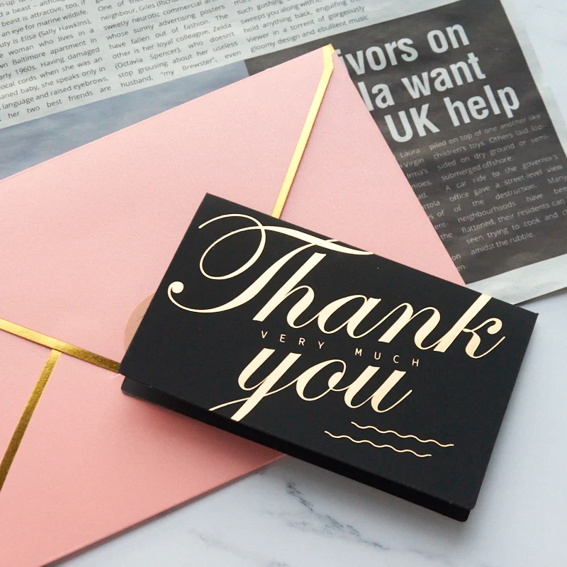 Wholesale pink Thank You Card With Stickers Business Cards for Small Business