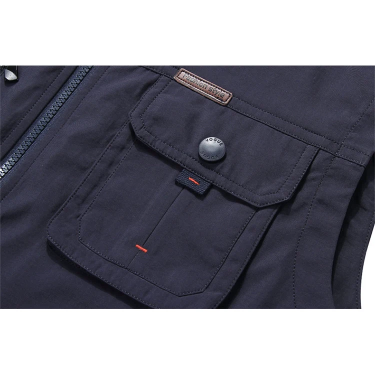 CMMX2113 Loose Tooling Multi-Pocket Vest Men Spring Autumn Sleeveless Jacket Urban Wear