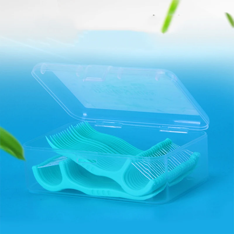 Wholesale 50pcs mint floss pick dustproof packaging home use dental flosser