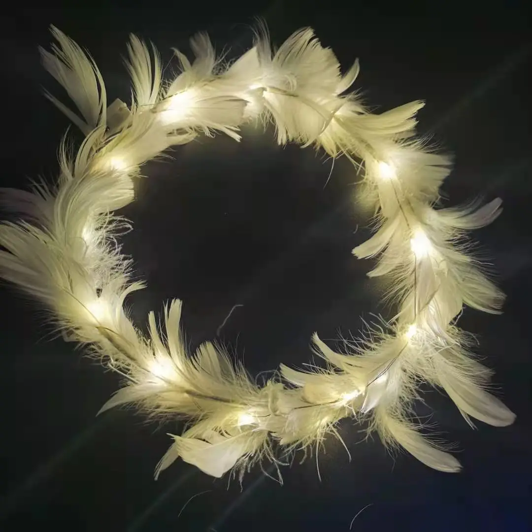 Wholesale Party Girls LED Light Angle Headband Toy Plush Flashing Wing LED Headband