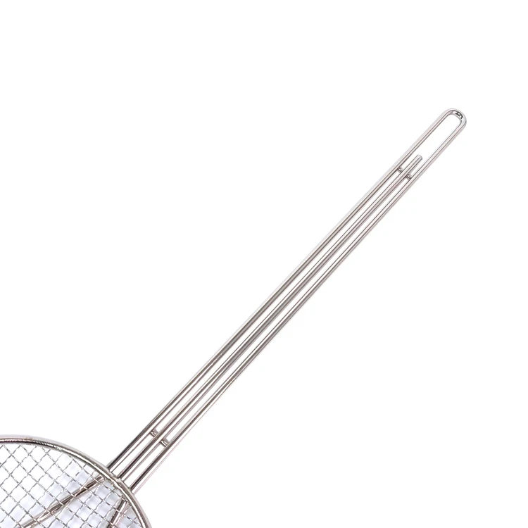 6 Inch Round Frying Skimmer Wire Mesh Skimmer Long Handle Stainless Steel Deep Fryer Ladle French Fry Skimmer