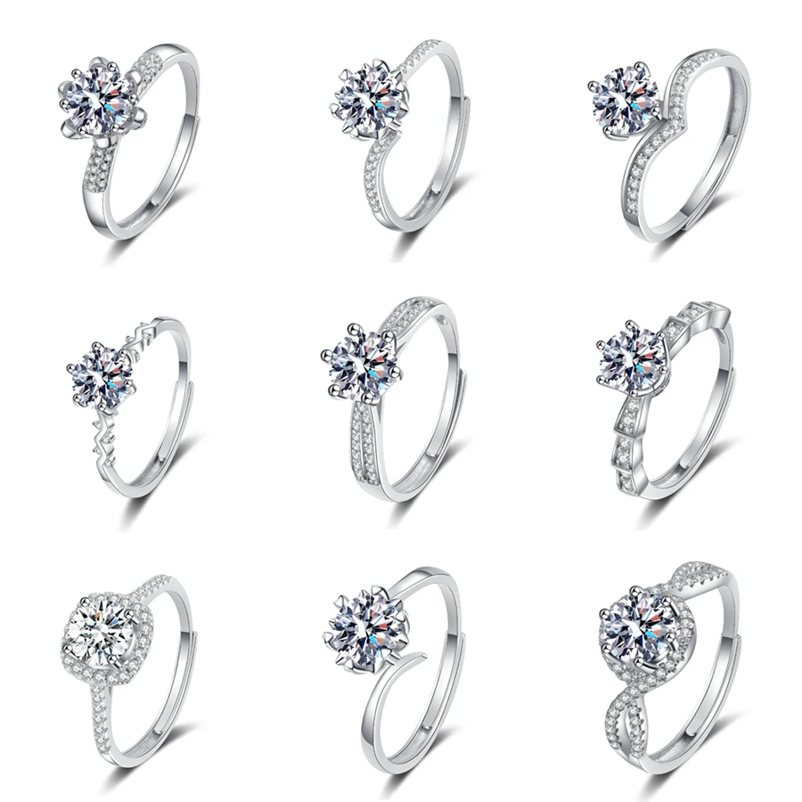 Hot Selling Wholesale Best Gift Fashion Open Adjustable White Gold Sun Flower Craw Prong Snake Princess  Ring for Women Girls