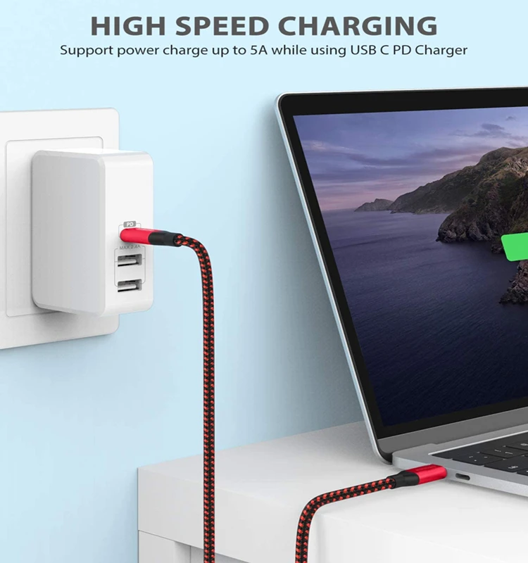 Manufacturer 20V 5A Type C 100 Watt Type-c 100w Pd Fast Charging Cable For Ugreen