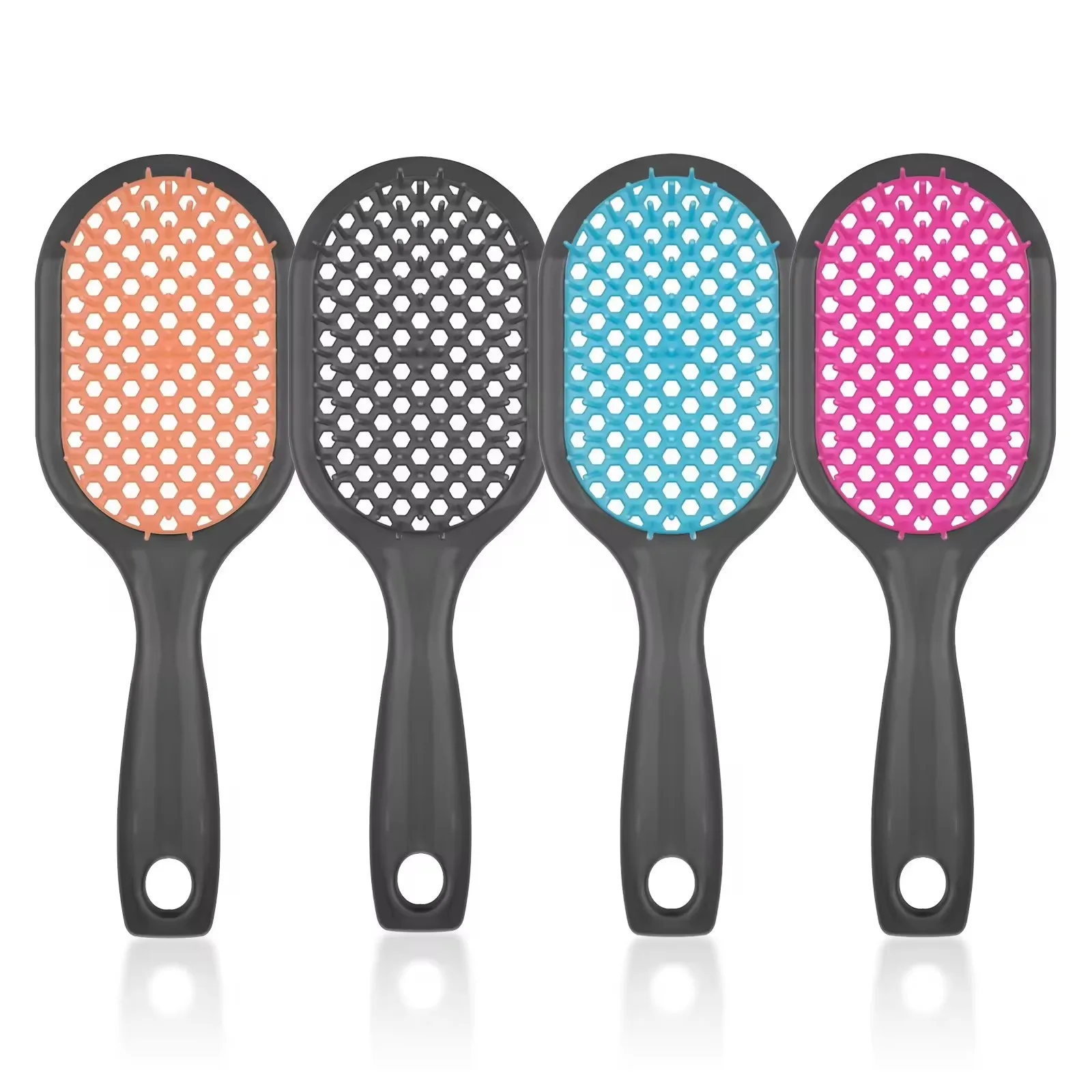 Wholesale Hollow Color Hair Brushes Detangling Massage Hair Brush Air Cushion Combs for hair salon