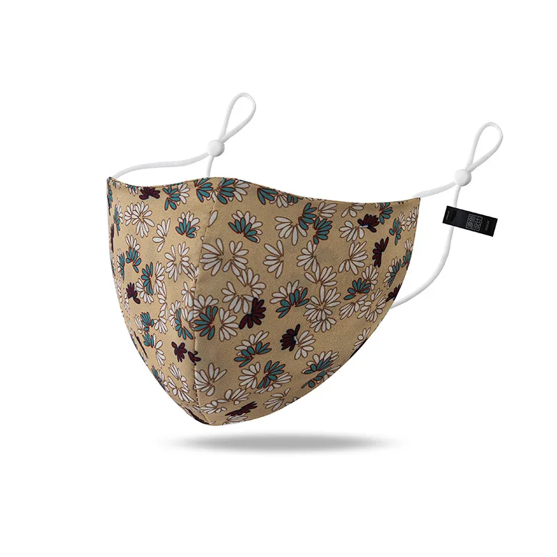  Легкие Сатиновые тканевые гладкие дышащие пыленепроницаемые моющиеся маски с принтом хлопковые модные для лица