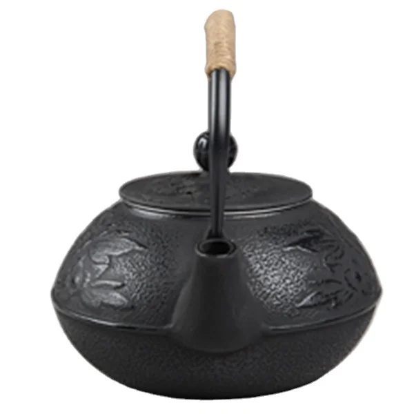 Chinese Handmade enamel cast iron teapots with peony flower