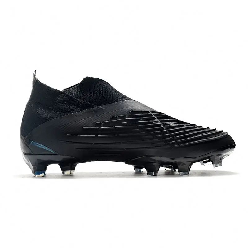 Black 22 Predator Edge Geometric.+ FG9 Soccer Boots Electroplated Knitted High Top Soccer Cleats Boots