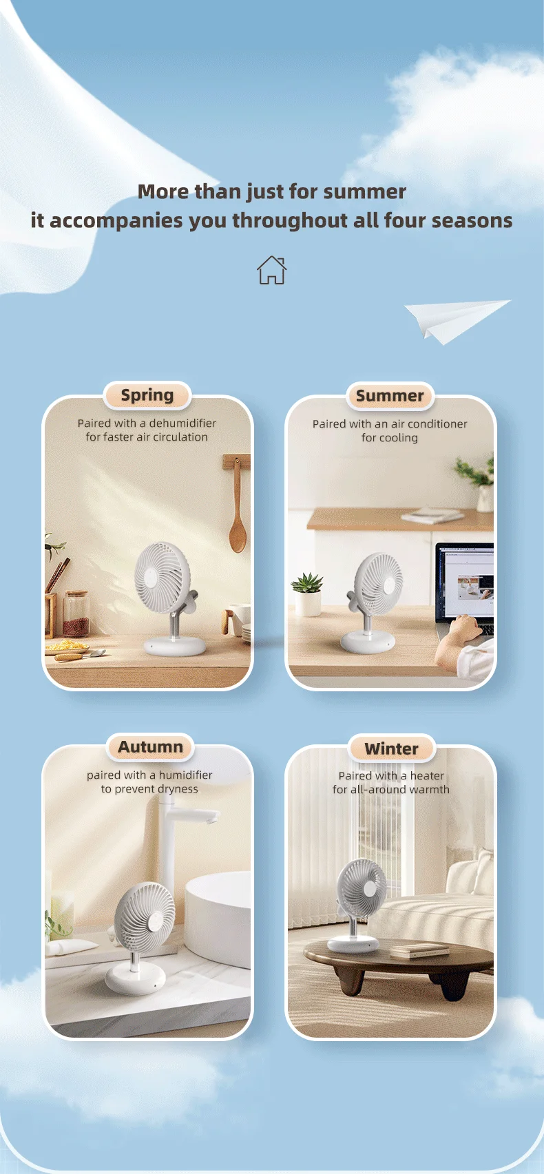 Summer Portable USB Rechargeable Ventilator Air Cooler Electric Small Touch Handheld Mini Fans With Light