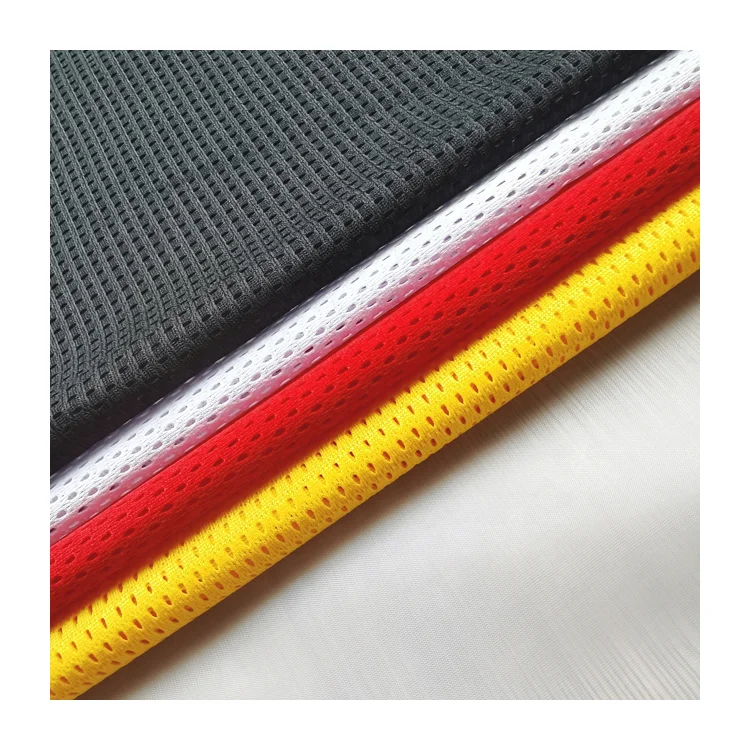 Custom Color Birds Eye Sports Fabric 100% Polyester Knitted Mesh Fabric For Sportswear