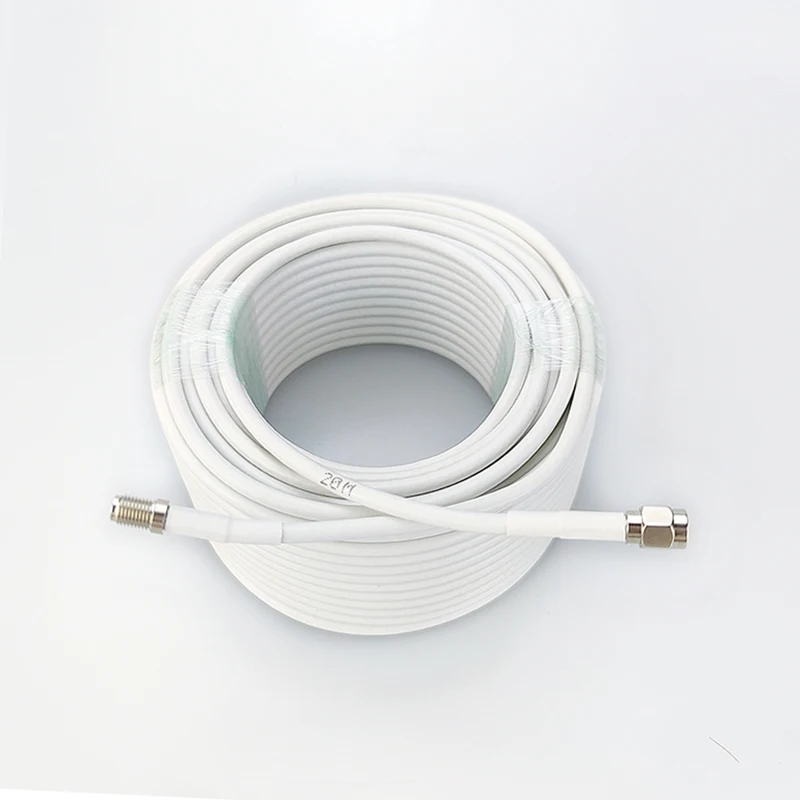 High quality 50 ohm white color MINI 3D-FB coaxial cable with SMA connector 5M 10M 20M length