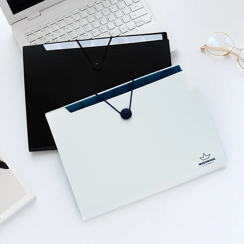 Creative Simple Senger Quality 8 12 buckle Folder Multi-Layer Test Paper Clip PP Material A4 Pattern Letter Paper File Wholesale