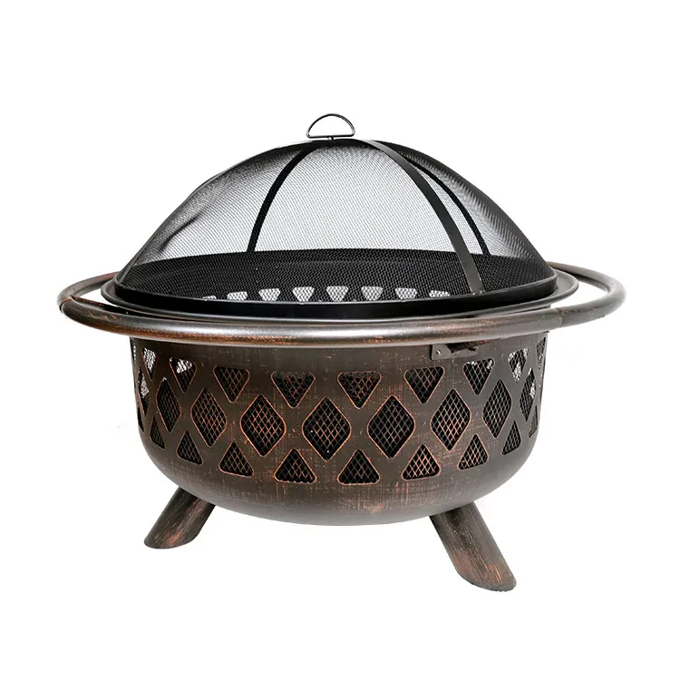 Heater Lattice Bronze Finish Modern Garden Stove Outdoor Patio Fireplace