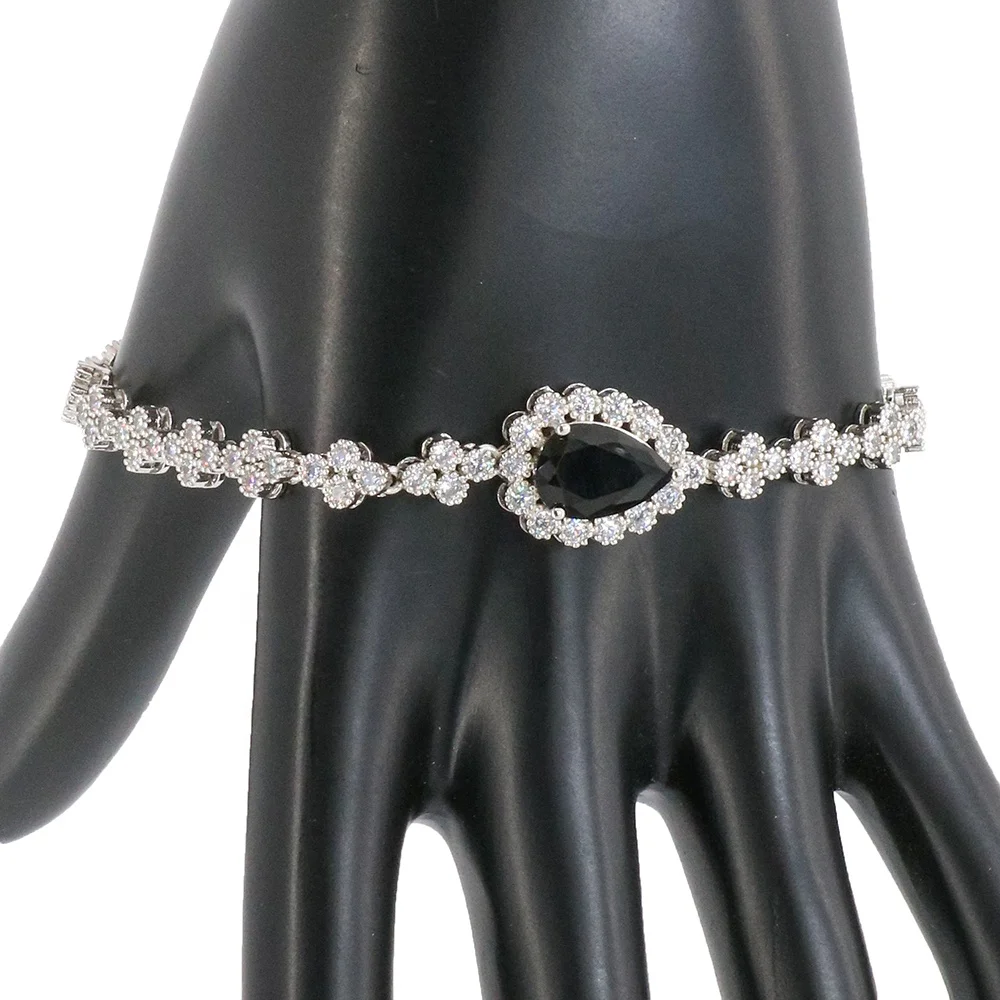 Dubai Bridal Pendant Chain AAA Cubic Zirconia With Black Stone Jewelry Necklace Fashion Wedding Accessories Turkish jewelry set