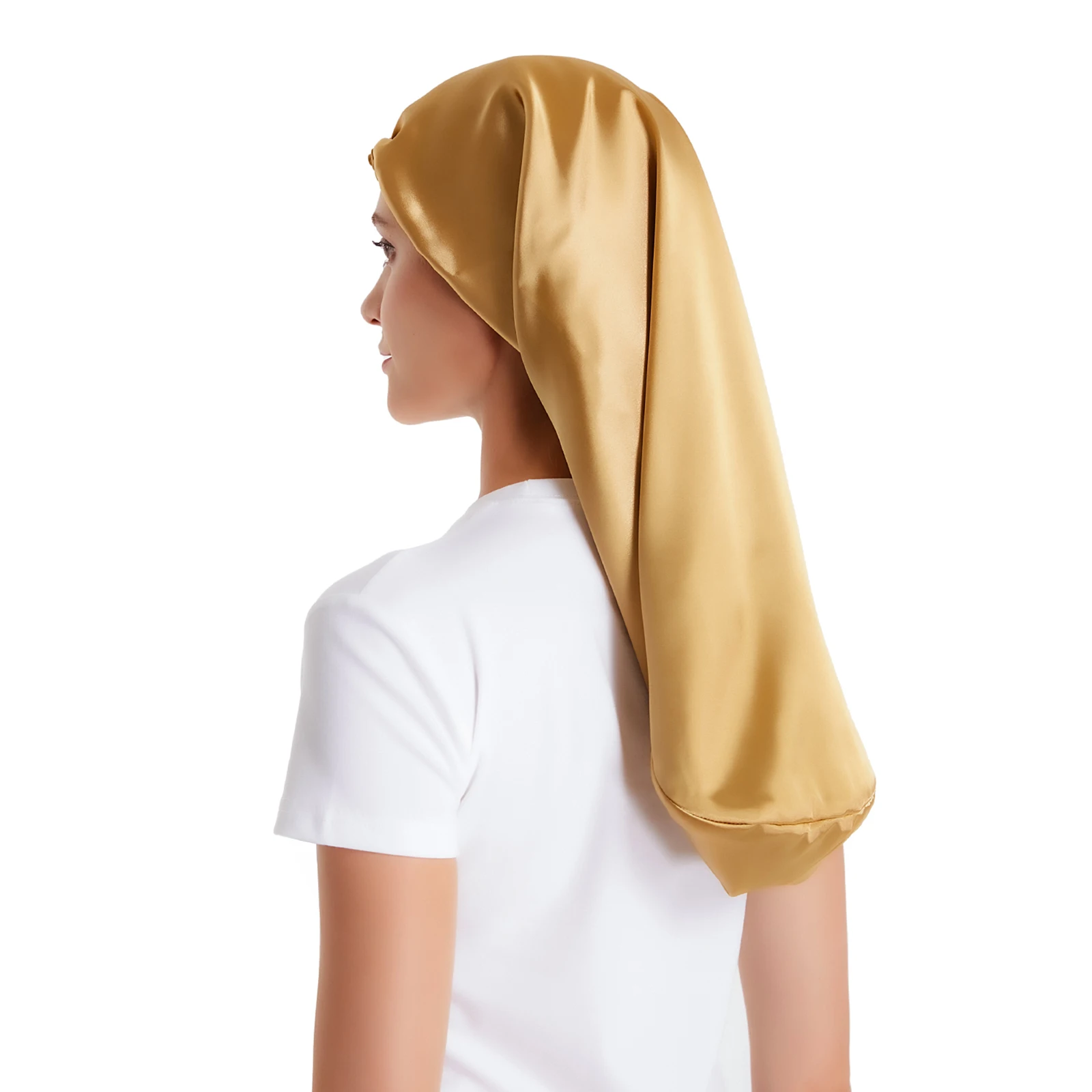Регулируемые двухслойные шапки на заказ, женские Сатиновые шапки для сна