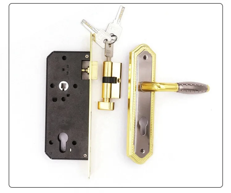 Oem Chromed Iron Aluminum Mortise Cylinder Deadbolt Lever Handle Mortise Lockset