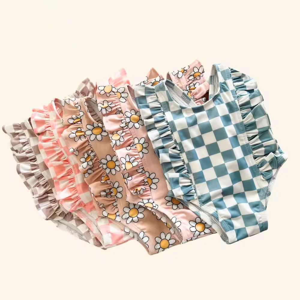 Oem Factory Summer Casual Swimming One Piece Girls Swim Suit Custom Solid Logo 7-16 Years Old Teen Child Kids Swimwear