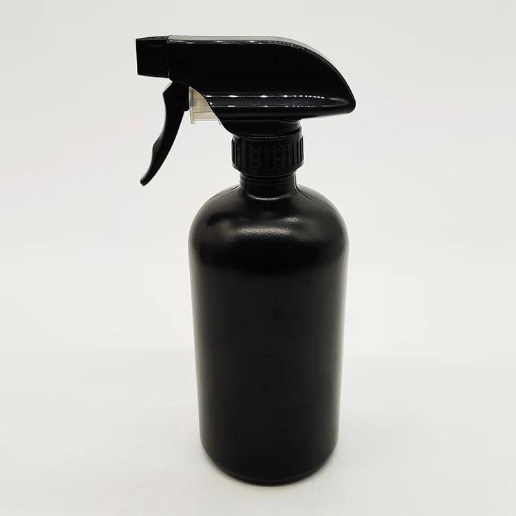 Wholesale Amber Black 250ml 1000ml Reagent Bottle Hair Mist Spray Boston Round Glass Cleaning Bottles with Trigger Sprayer