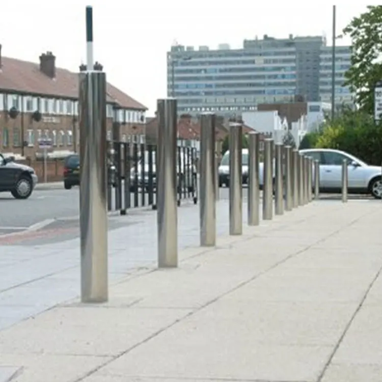 roadside crash barriers stationary 1.2m high galvanised steel metal safety bollard