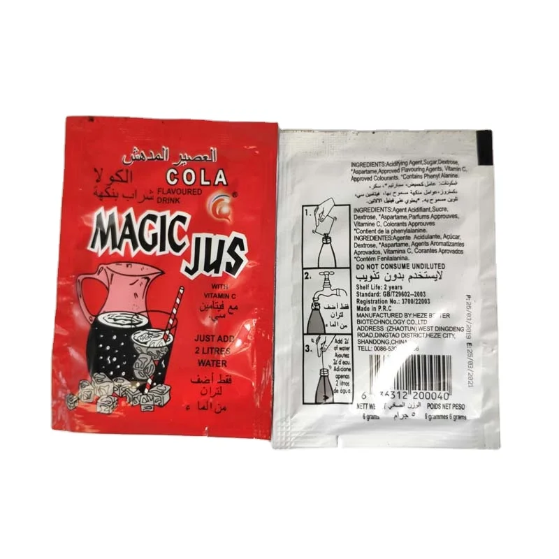 5 г на 2 литра порошка для мгновенных напитков со вкусом колы