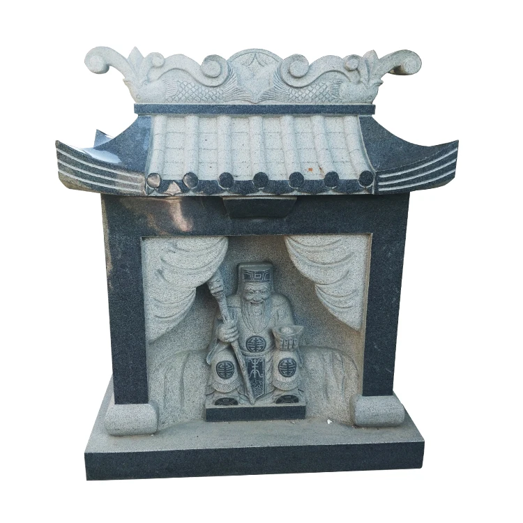 Factory Supply Outdoor Buddha Temple Stone Shrines Antique stone Small Temple Of The God Of Earth TU DI GONG MIAO Baldachine