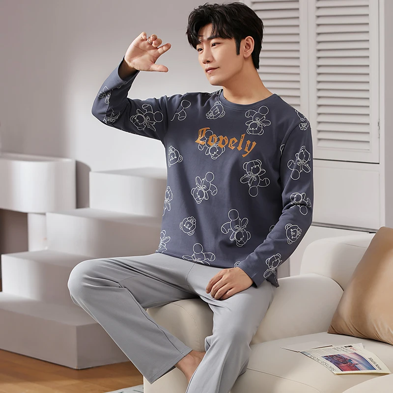 Fall Sleep Wear Lady 2 Piece Nightwear Rayon Nighty Home Clothes Silk Pyjama Designer Inspired Pajama Night Suit for Women Men