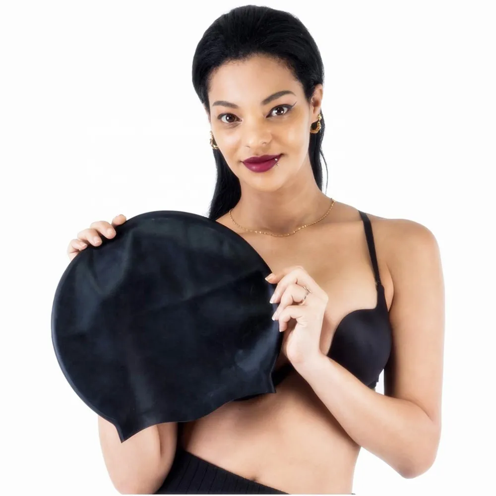 
High Quality Lady Large Silicone Swim Cap Long Hair Dreadlock Pure Color Swimming Cap Extra Large Swimming/shower Cap 145g/160g 