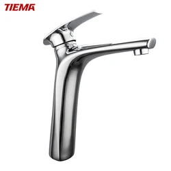 TIEMA Long Neck Modern Luxury Mixers Taps Brass Basin Faucets For Bathroom