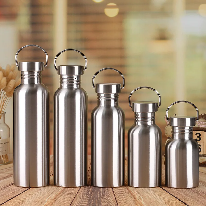 Sports Water Bottles Stainless Steel Single and Double Wall 500ml 750ml 1000 ml Insulated Custom uv Drink Bottle with Bamboo lid