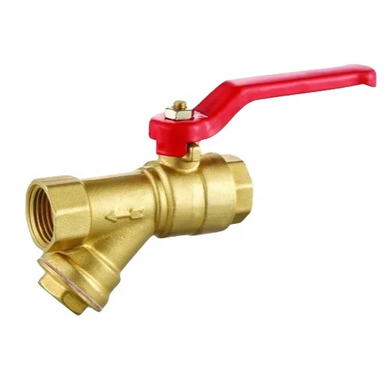 Factory Customization Y Type Strainer Brass Ball Valve Two ways Valve With Strainer/Filter