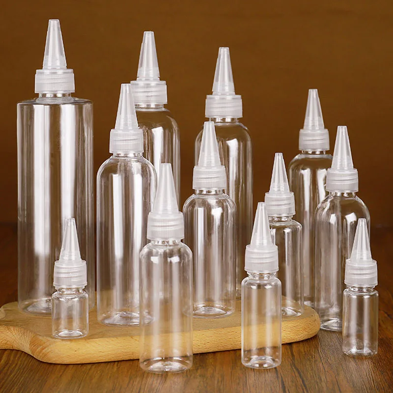 100Ml Hot Sale Twist Cap Liquid Bottles Pet Extruded Plastic Dropper Bottle With Pointed Mouth Cap For Hair Oil Bottle