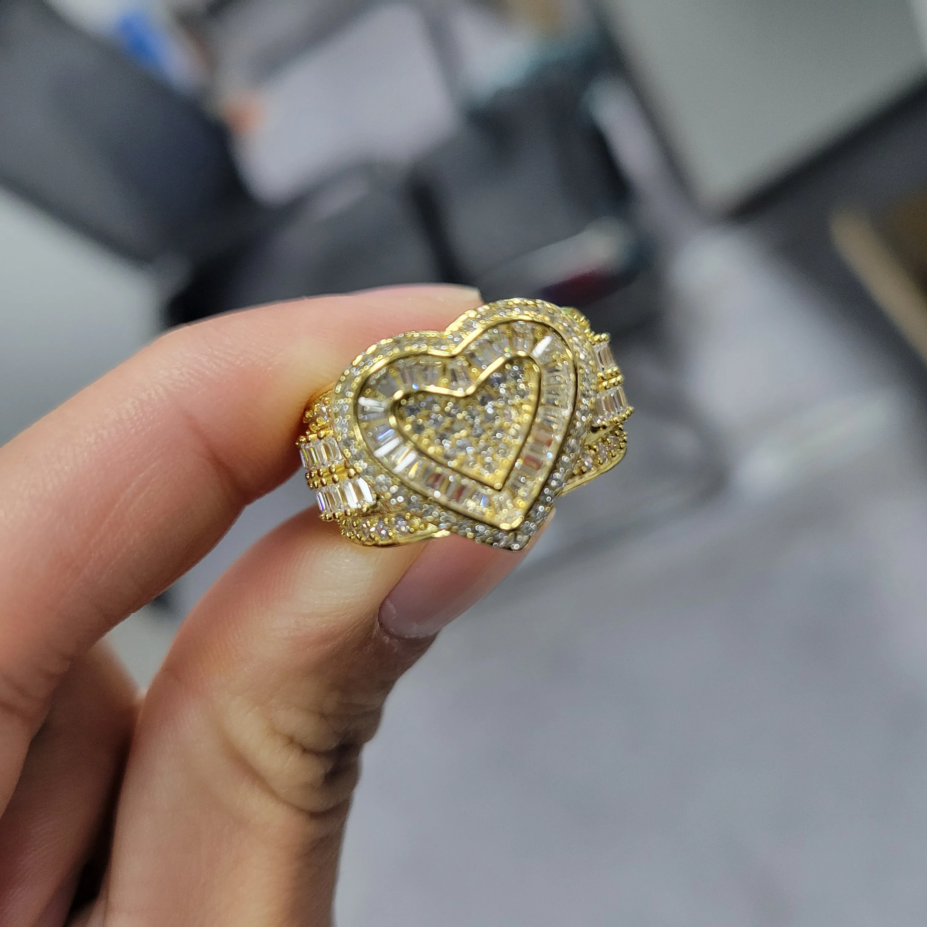 Luxury 100% 925 Sterling Silver Ring Trendy Color 5A Cubic Zirconia Heart Shape Silver Gift Rings jewelry Women