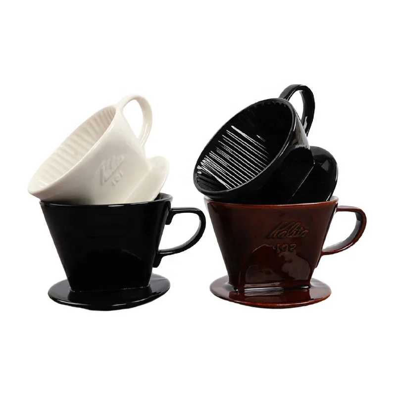 Pour Over Coffee Dripper Single Cup Ceramic Coffee Maker with 40 Count Melitta Filters by Simply Charmed