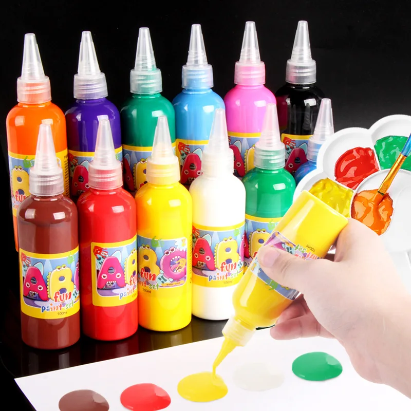 non toxic high-capacity 100ml 12 colours washable finger paint