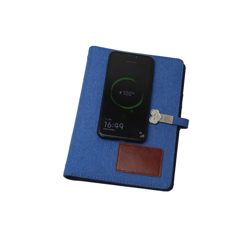 Customized Office Business Usb Flash Drives Innovation Magnetic Power Bank Wireless Charging Notebook