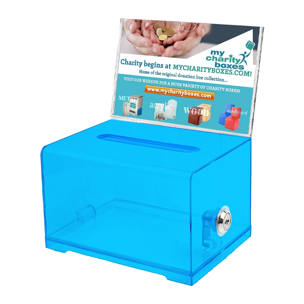 Acrylic Charity Box Plastic Charity Collection Boxes