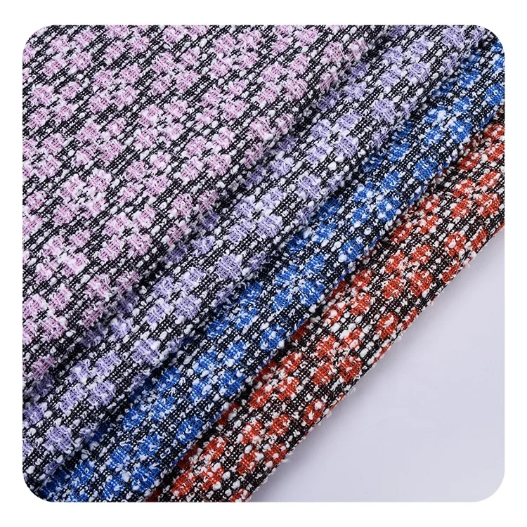 2023 Luxury Fashion Yarn-dyed  Tweed Jacquard Fabric with Metallic Silver Yarn For Women Jacket suits and dress