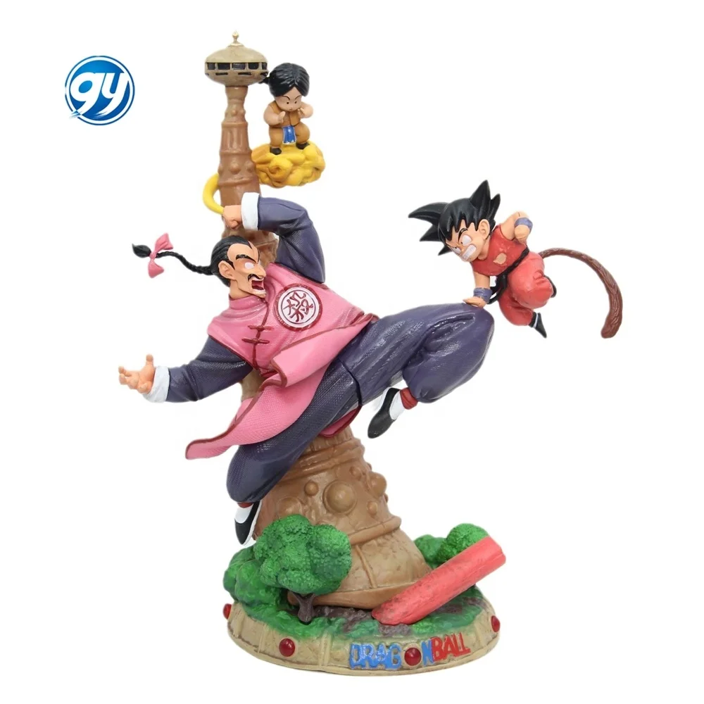 28cm  Seven Dragoned a Ball Peach White vs Wukong Moke Wusi Immortal Tower Scene Handmade Decoration Model Gift