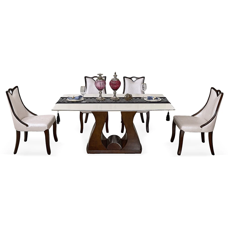 factory price luxury dinner dinning wood table dining room marble table sets
