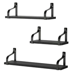 HOMEFURNISHING Floating Shelves Wall Shelf with Towel Bar for Bathroom/Kitchen/Bedroom/Living Room Brick Red